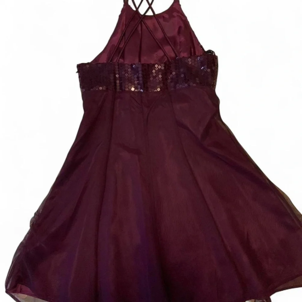 Blondie and Me Evening Purple Sequined Formal Dress - Picture 5 of 8